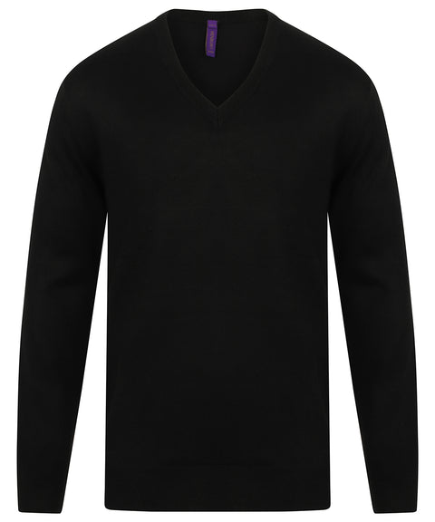 Cashmere touch acrylic v-neck jumper