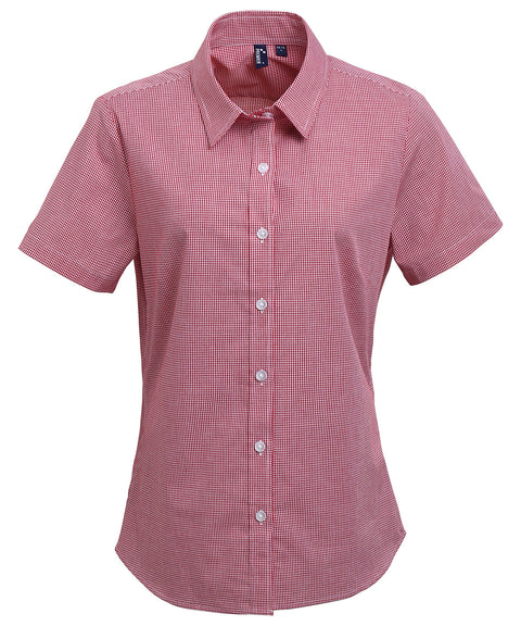 Women's Microcheck (Gingham) short sleeve cotton shirt