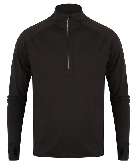 Long-sleeved ¼ zip top