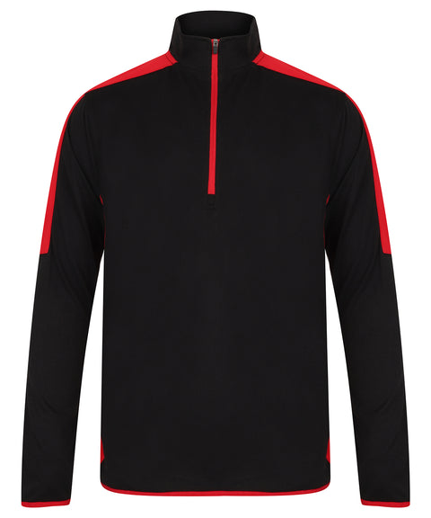 ¼ zip mid-layer with contrast panelling 