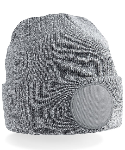 Circular patch beanie