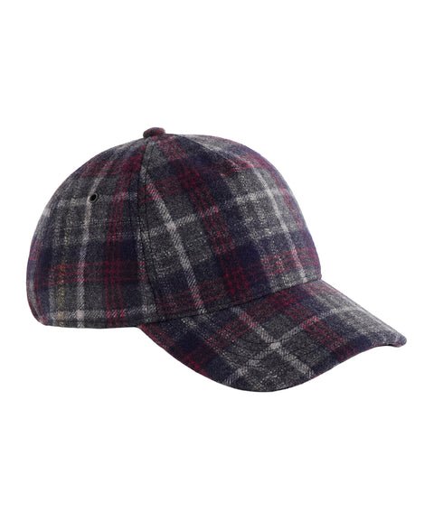 Wool blend check cap