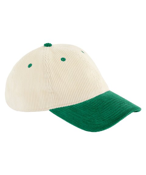 Contrast peak corduroy cap