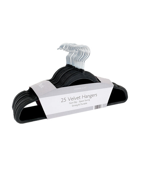 Velvet-effect coat hangers (25-pack)
