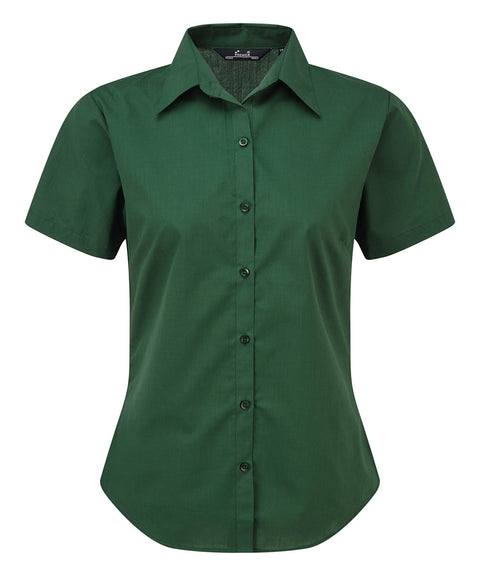 Women's short sleeve poplin blouse