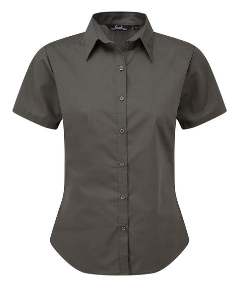 Women's short sleeve poplin blouse