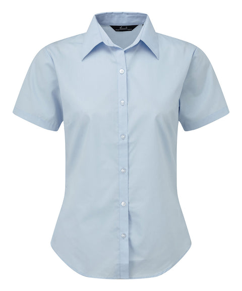 Women's short sleeve poplin blouse