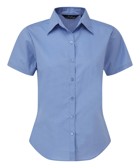 Women's short sleeve poplin blouse