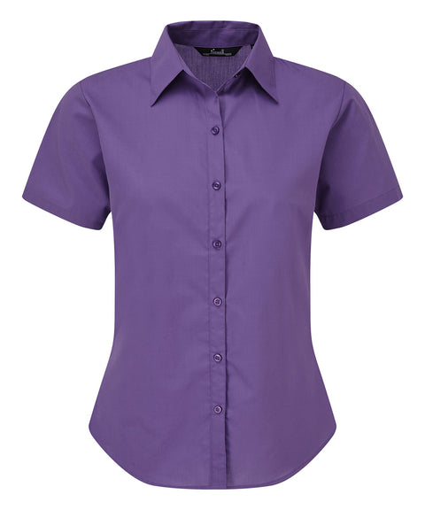 Women's short sleeve poplin blouse