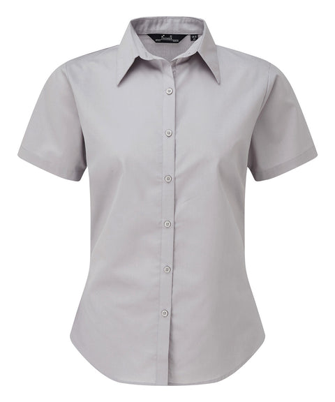 Women's short sleeve poplin blouse
