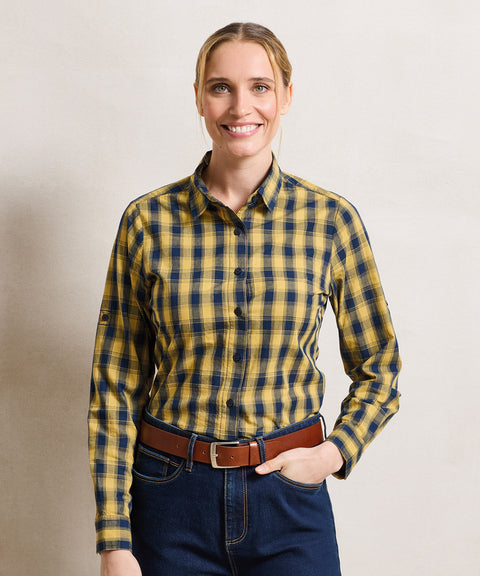 Women's Mulligan check cotton long sleeve shirt