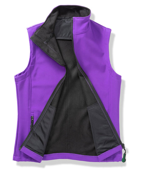 Womens printable softshell bodywarmer with recycled fleece inner