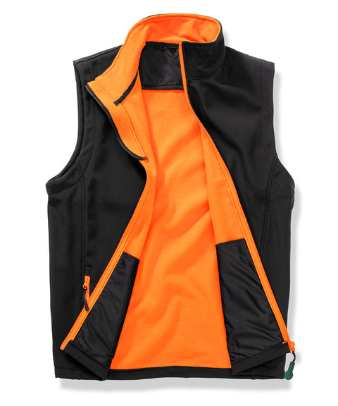 Printable softshell bodywarmer with recycled fleece inner