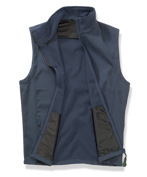 Printable softshell bodywarmer with recycled fleece inner