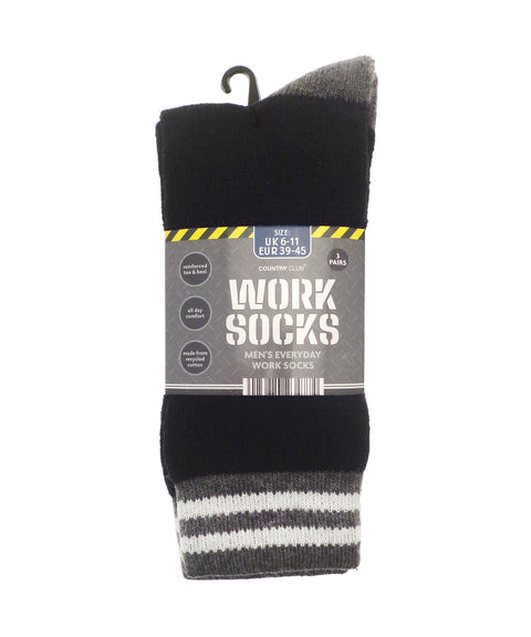 Men’s 3-pack work socks (recycled cotton)