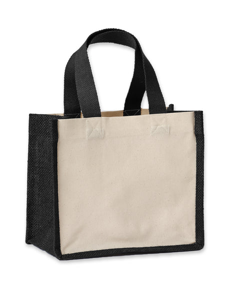 Jute canvas panel shopper