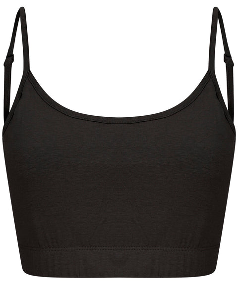 Women's sustainable fashion cropped cami top with adjustable straps