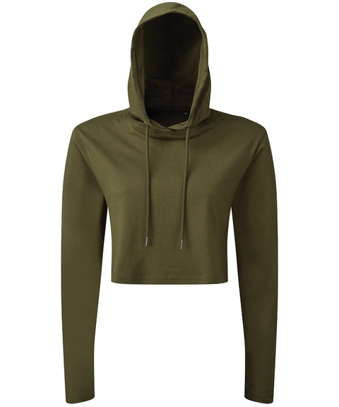 Women's TriDri® cropped hooded long sleeve t-shirt