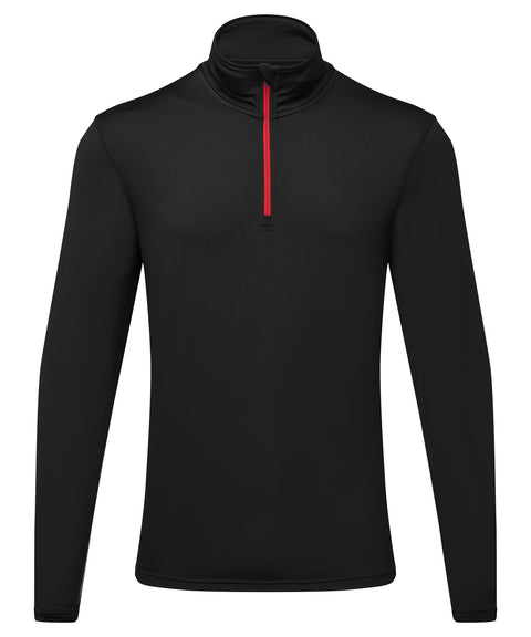 Men's TriDri® recycled long sleeve brushed back ¼ zip