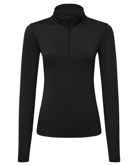 Women's TriDri® recycled long sleeve brushed back ¼ zip