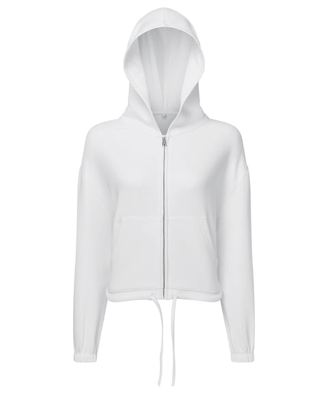 Women's TriDri® recycled cropped oversize full-zip hoodie