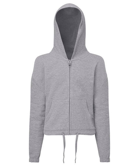 Kids TriDri® recycled cropped oversize full-zip hoodie